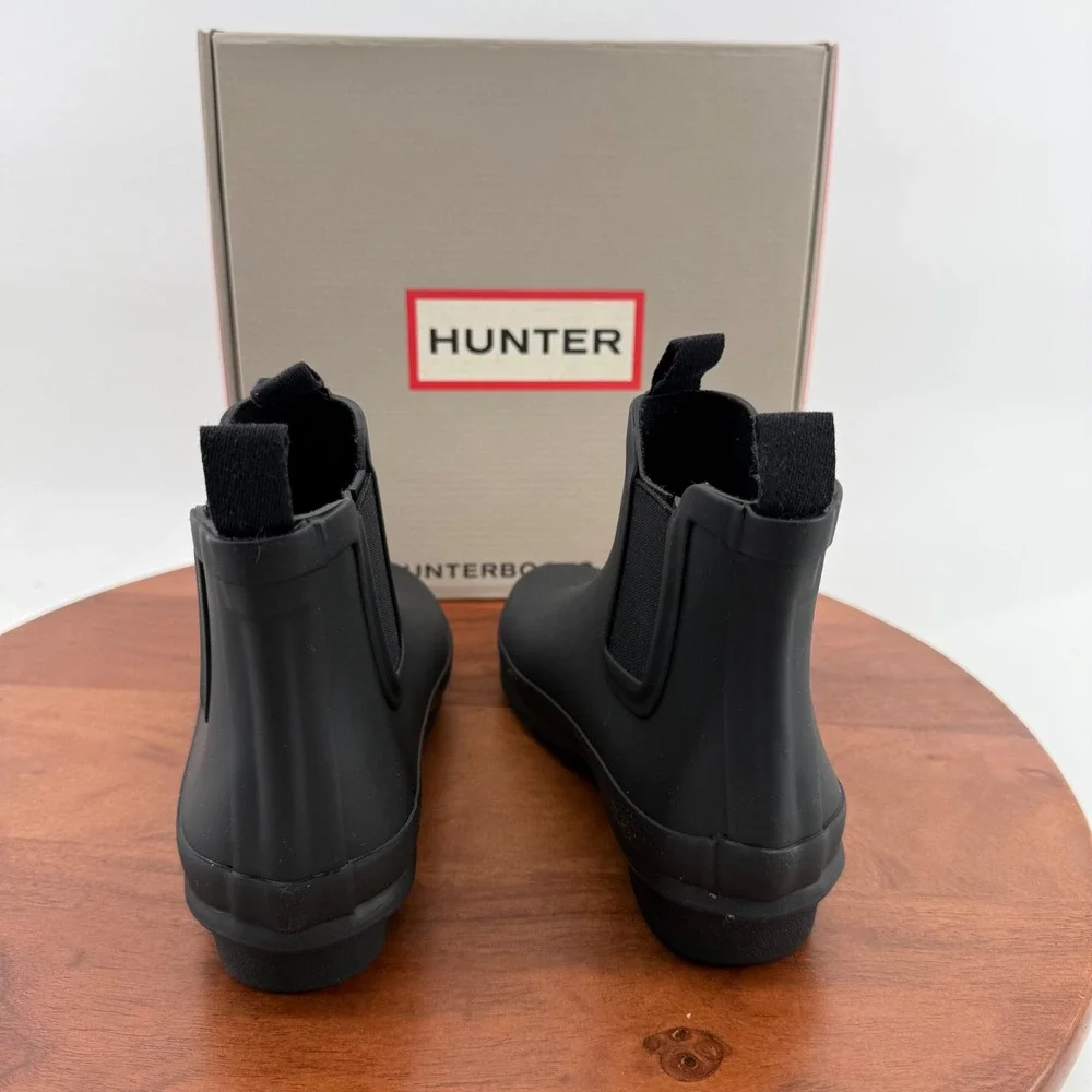 Hunter Big Kid Original Chelsea Black Waterproof Rubber Rain Boots HJS6000RMA 2M